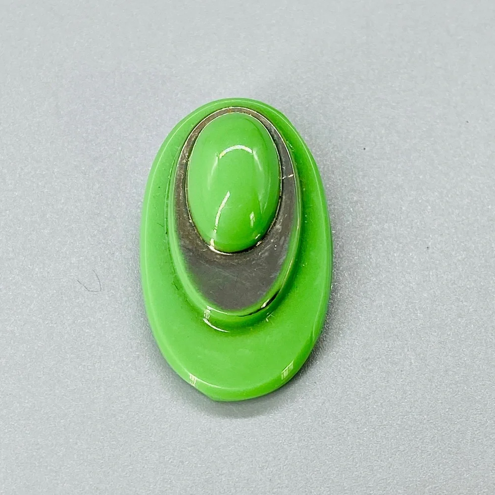 Vintage Art Deco Poured Glass Dress Clip Pin - Picture 11 of 15